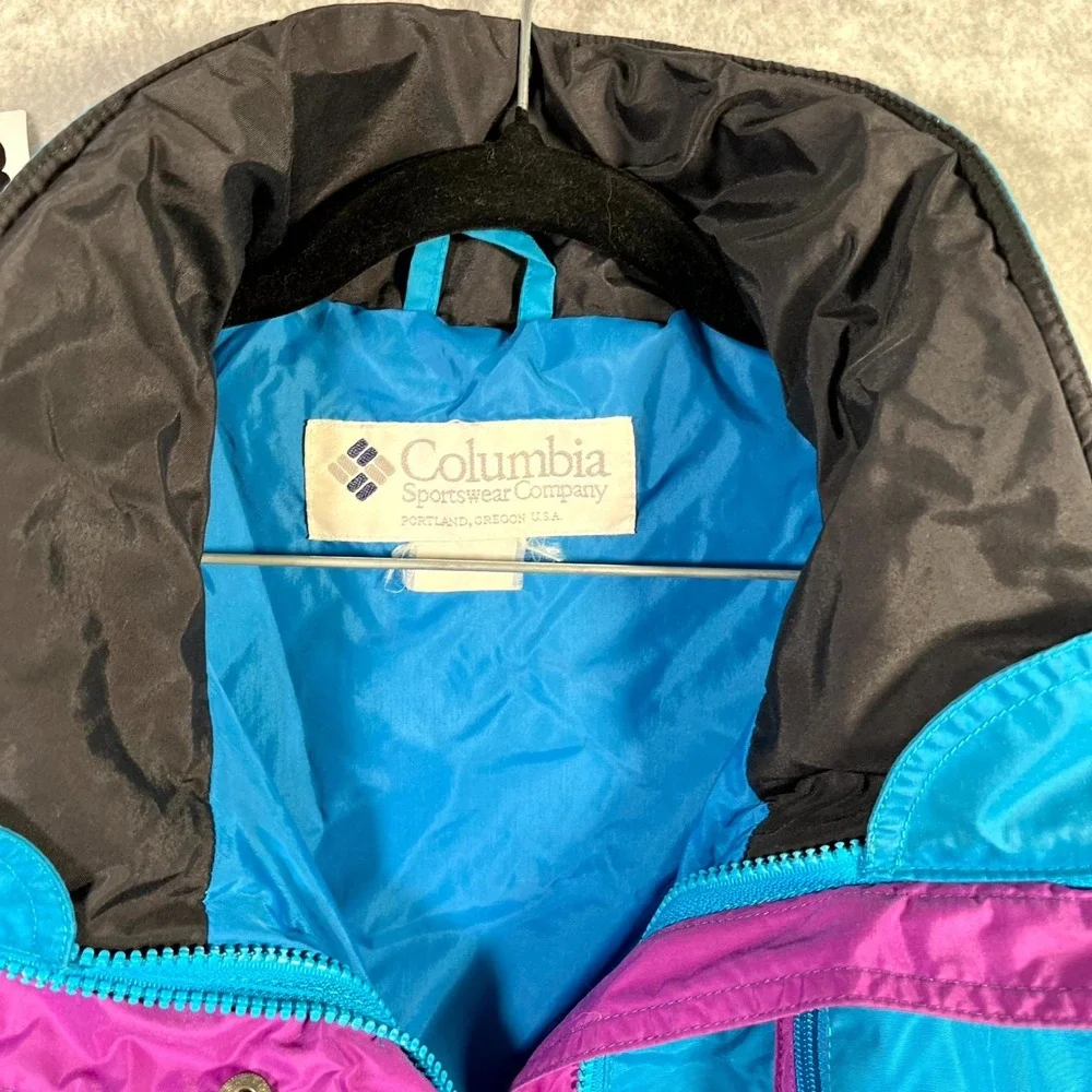 Vintage 90s Columbia Powderkeg Jacket Mens Blue Good Colorblock Retro Skiwear